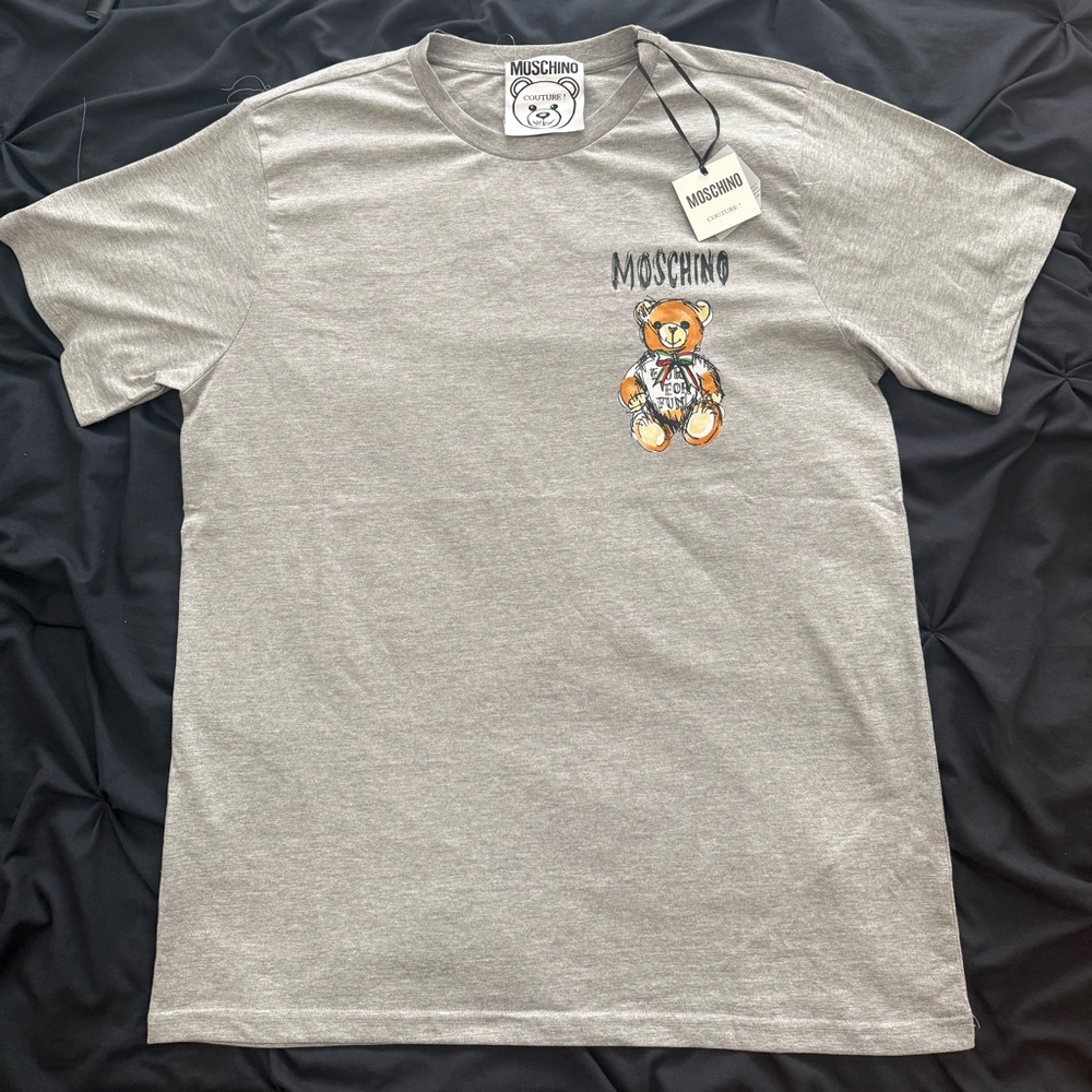 Moschino Gray Short Sleeve Tee Casual Style